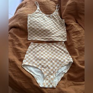 ARQ Checkered Matching Set Nico Tank and High Waisted Undies Size M